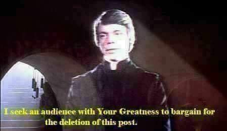 This meme is a screenshot of a character from a movie or TV show (likely from a Star Wars or sci-fi series) with a shocked or surprised expression. The text "I seek an audience with your Holiness" is written in a formal, old-fashioned style, suggesting a medieval or fantasy setting. The character's expression and the text imply a dramatic or comedic scenario, possibly a humorous or ironic situation.